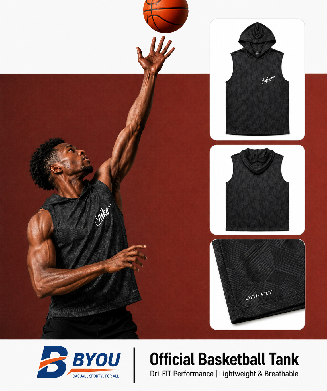 Basketball Training kit (Black-HOODY)