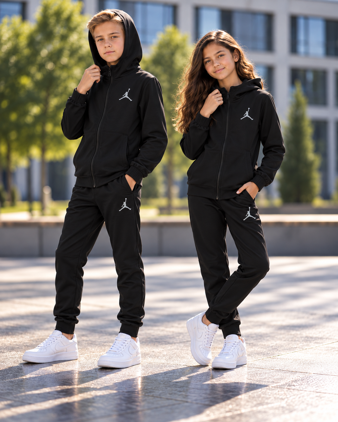 Kids Jordan Essential Tracksuit – Triple Black | Premium Edition