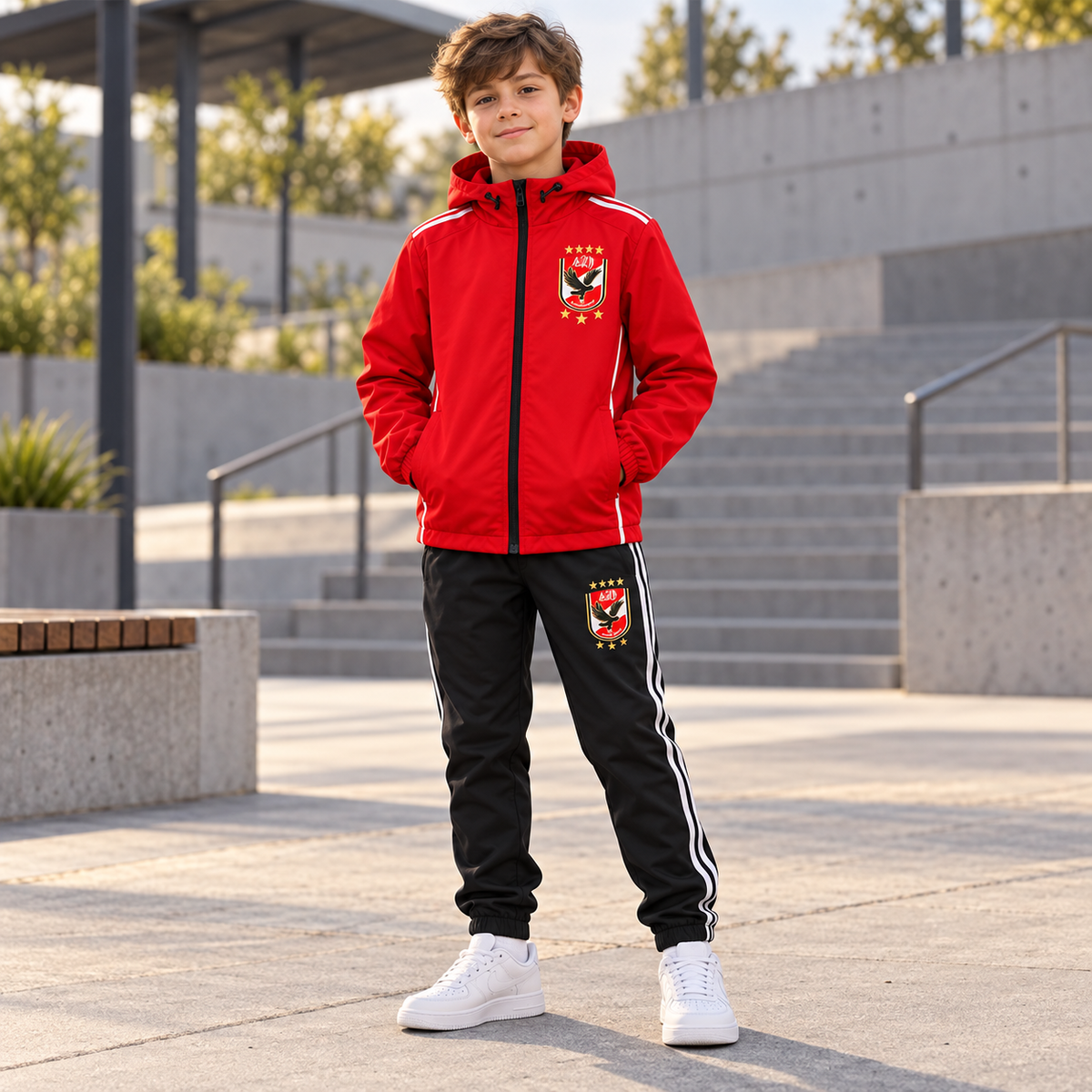 Al Ahly kids waterproof tracksuit red - BYOU