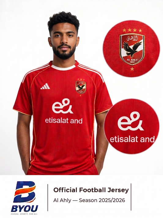 Al Ahly home jersey T-shirt only at BYOU Egypt