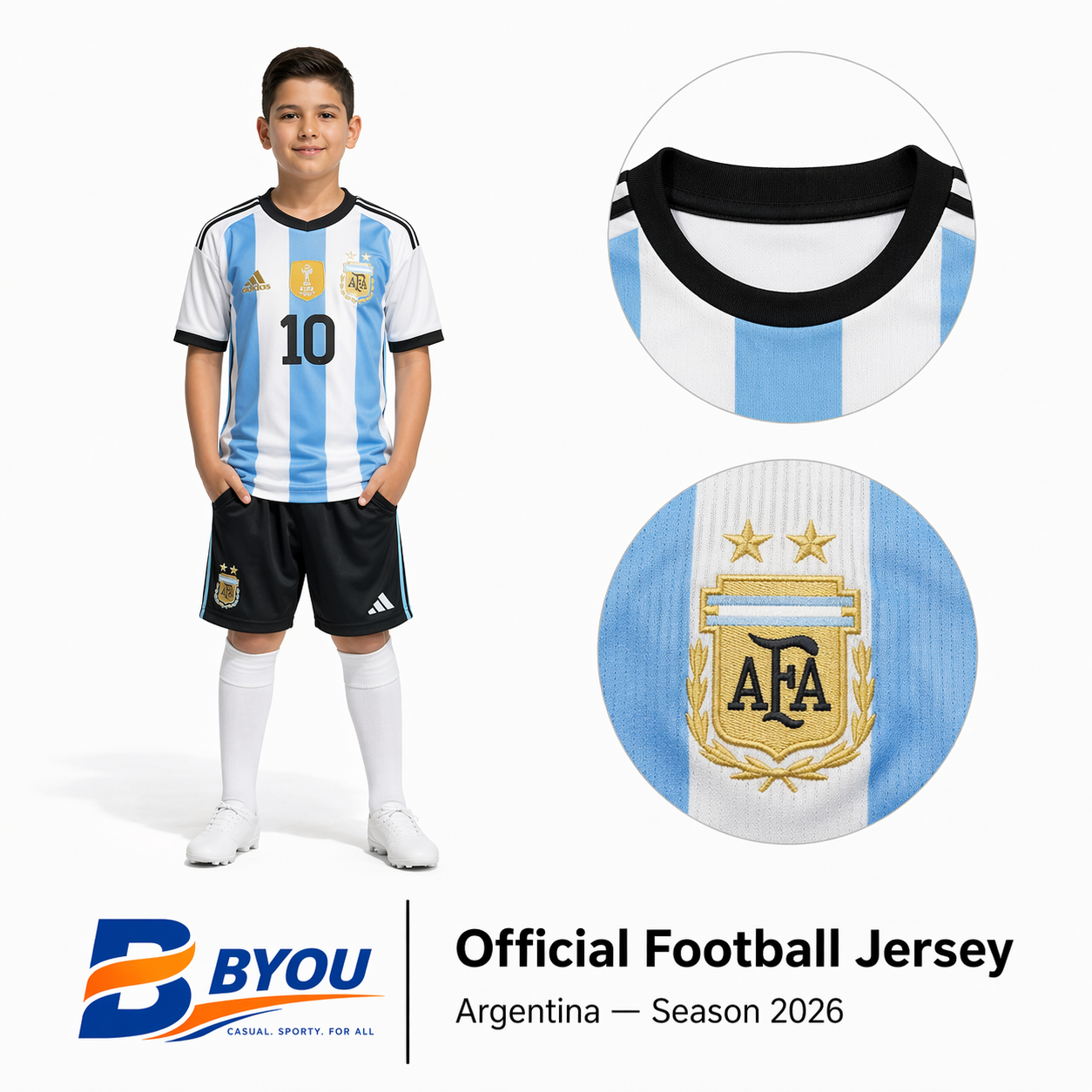 Argentina Set (T-Shirt & Short) FIFA World Cup 2026 - Messi #10