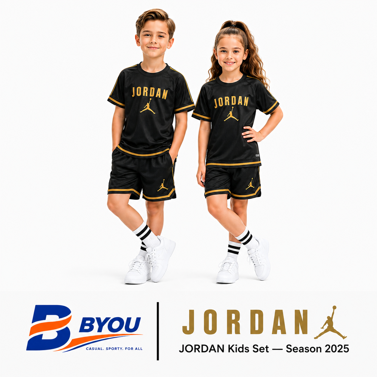 JORDAN SET Black (T-Shirt & Short)