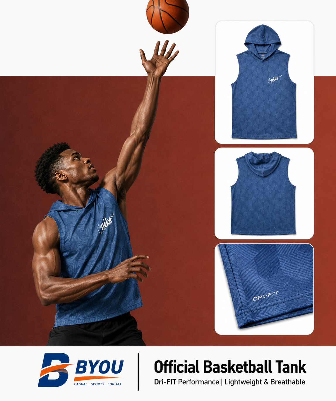 Basketball Training kit (BLUE-HOODY)