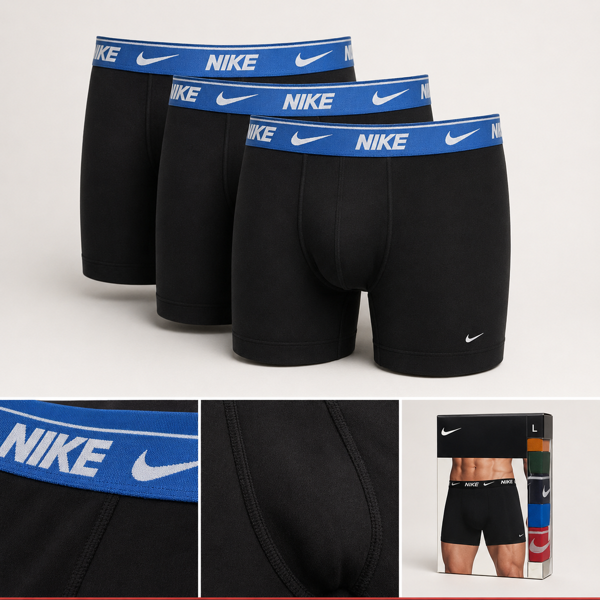 Nike men's underwear three pack back view