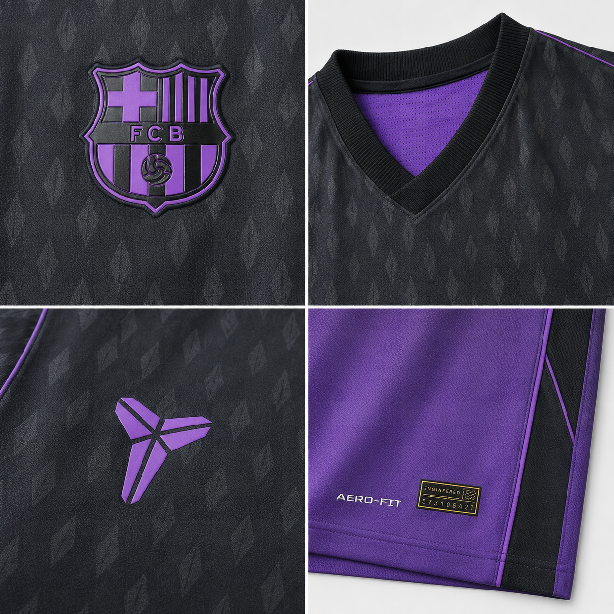 Barcelona 2027 away men's jersey fabric and logo details