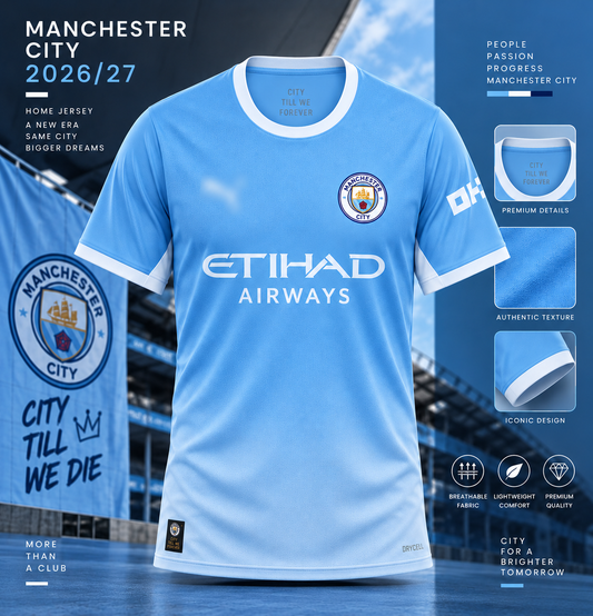 Manchester City new season adult home football jersey