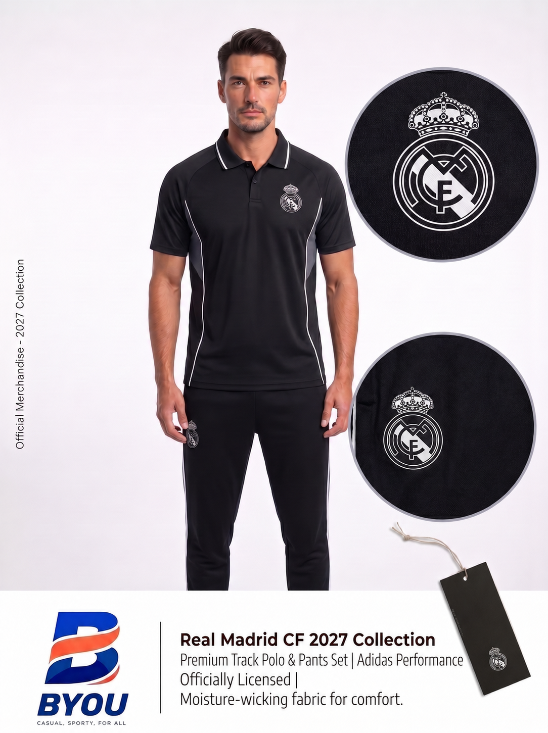 Real Madrid performance training kit with T-shirt and pants
